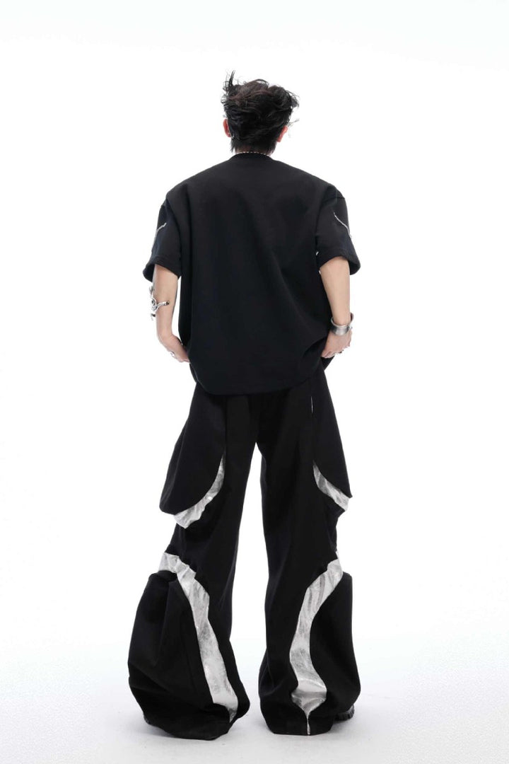 Chain Detail Padded Shoulder Tee