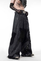 Sequin Pearl Mesh Jeans
