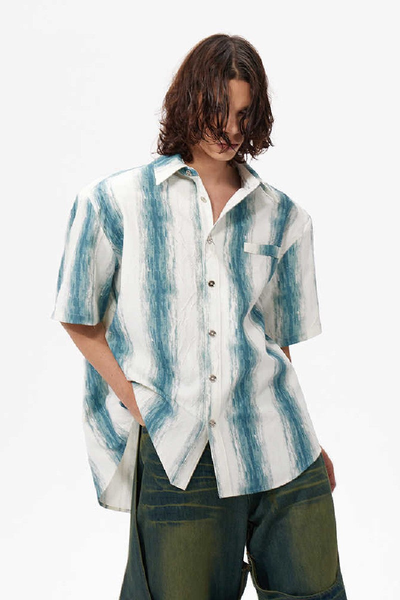 Wrinkled Ink Stripe Shirt