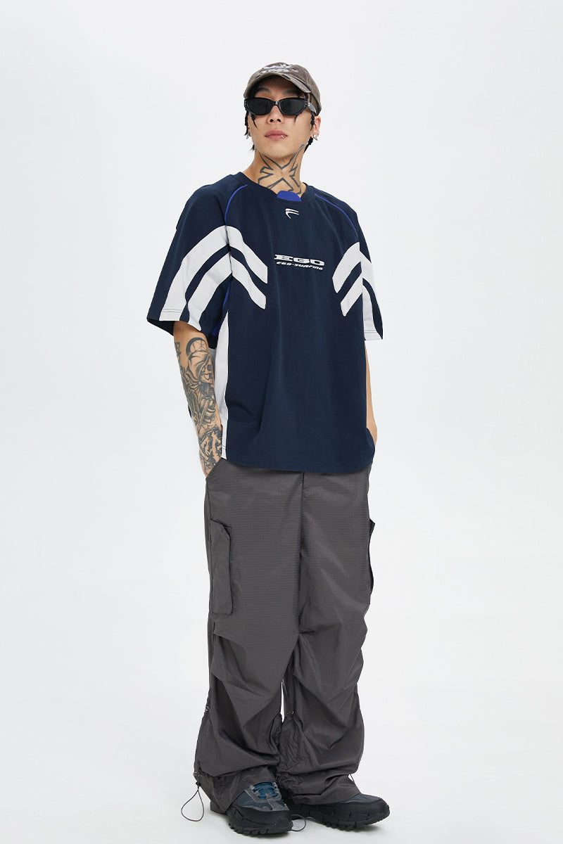 Color Block Cotton Vintage Tee