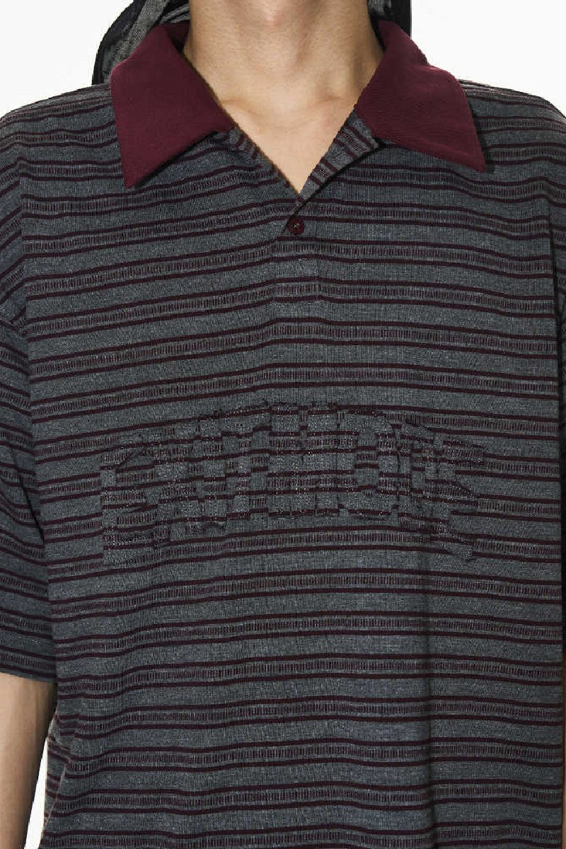 Striped Patchwork Polo Tee