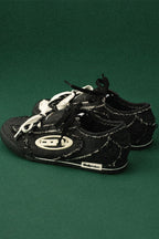 College Black Denim Trainer Sneakers
