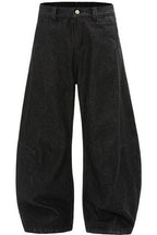 White Blade Cut Baggy Jeans