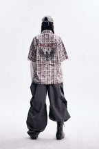 Plaid Raw Edge Polo Shirt
