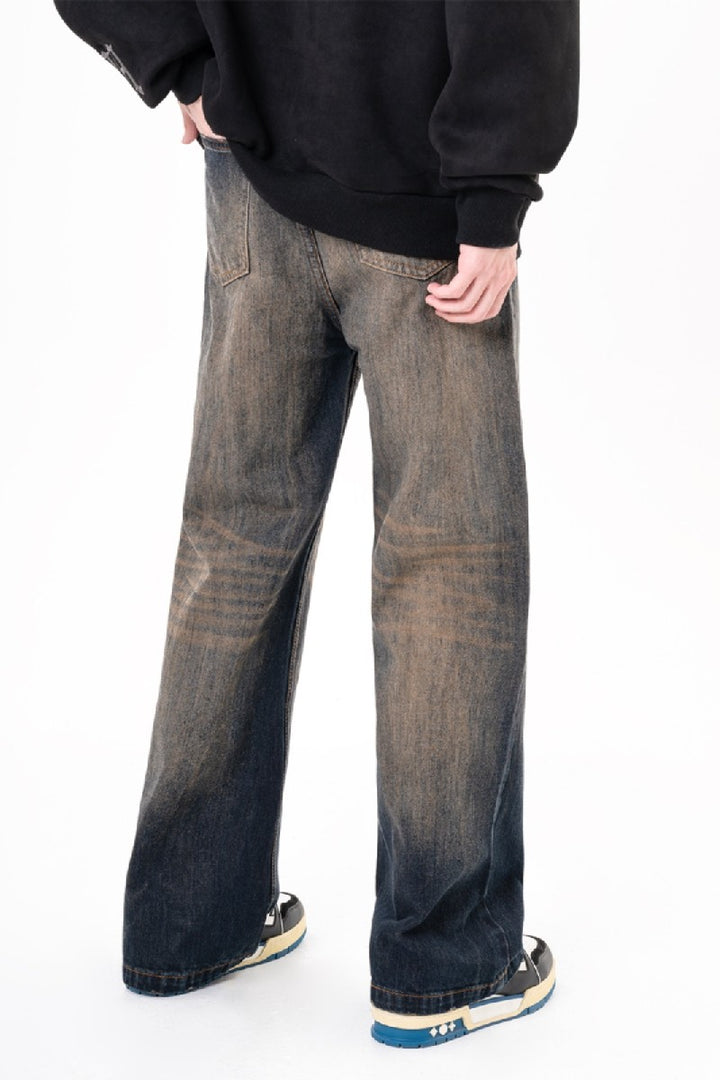 Distressed Straight Loose Jeans