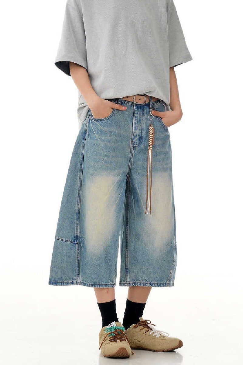 Ice Blue Distressed Blade Jeans