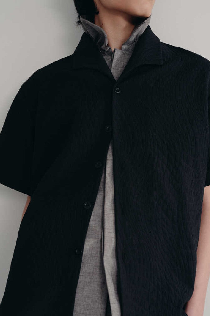 Seagull Collar Crinkle Shirt