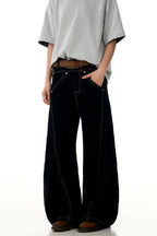 Black Deconstructed Blade Jeans