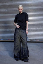 Laser Cut Baggy Jeans