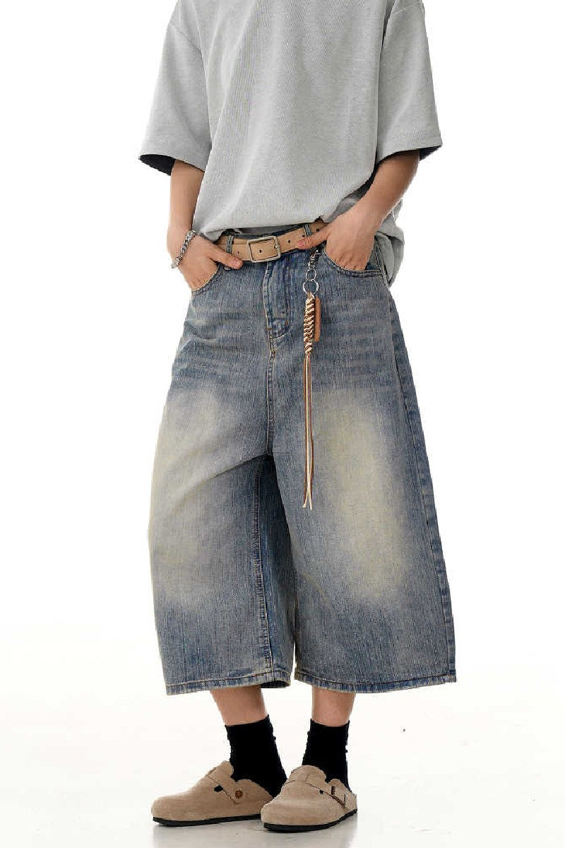 Blue Textured Jorts