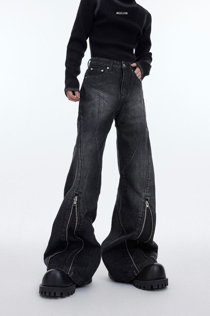 Zip Flared Jeans