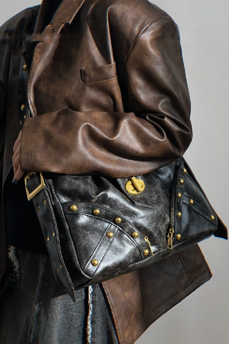 Luxe Riveted Large Crossbody Bag