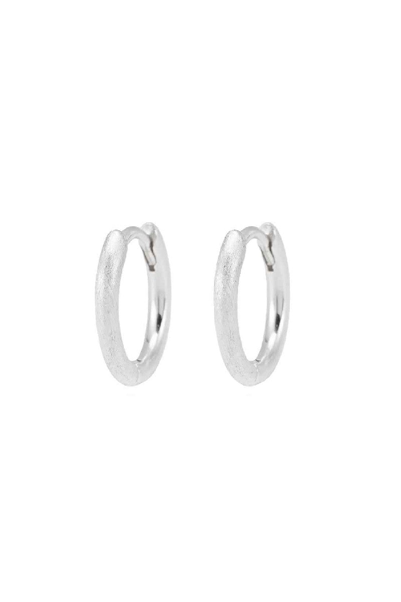 Matte Silver Hoop Earrings