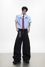 Layered Stripe Oxford Shirt