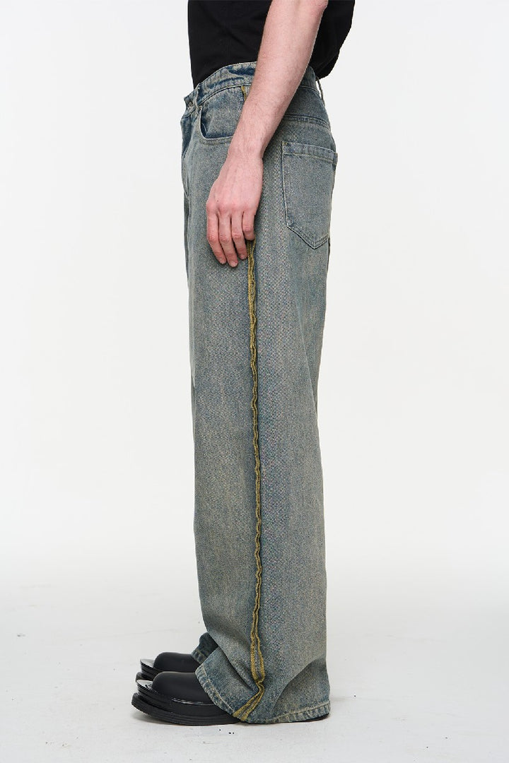 Reverse Seam Washed Vintage Jeans
