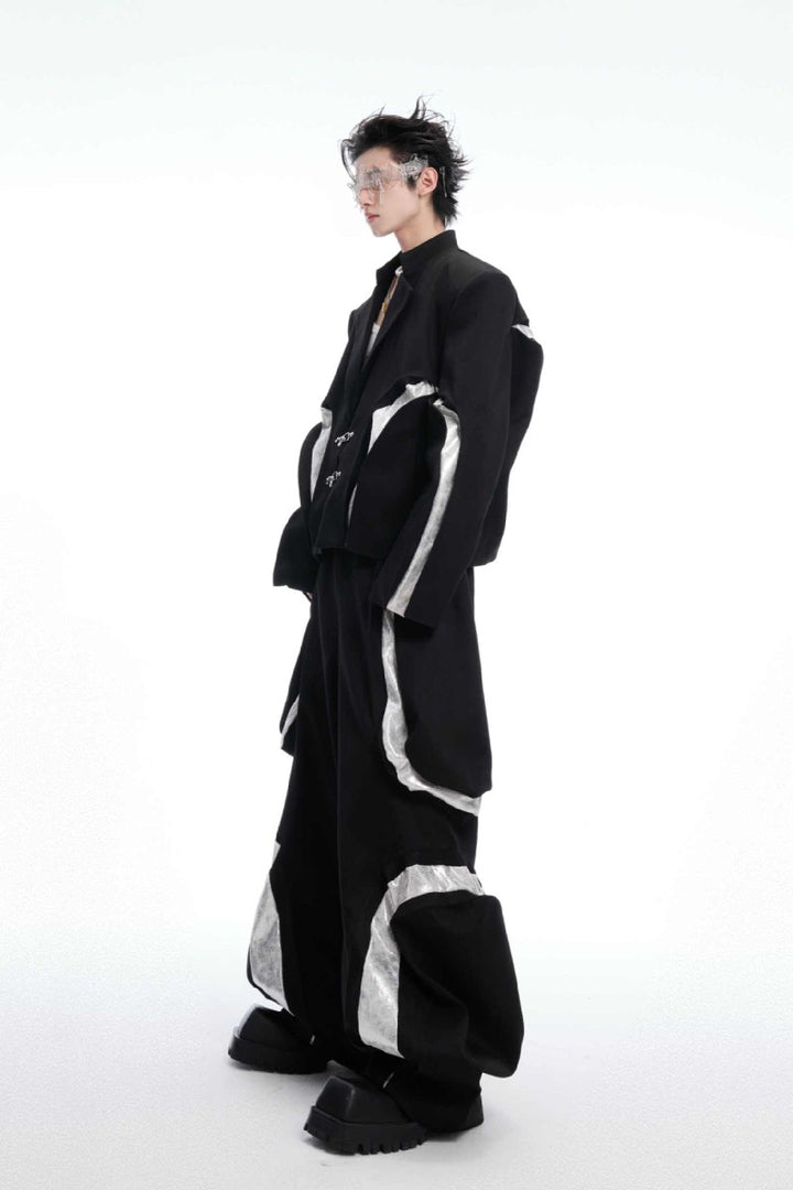Deconstructed Textured Cropped Blazer