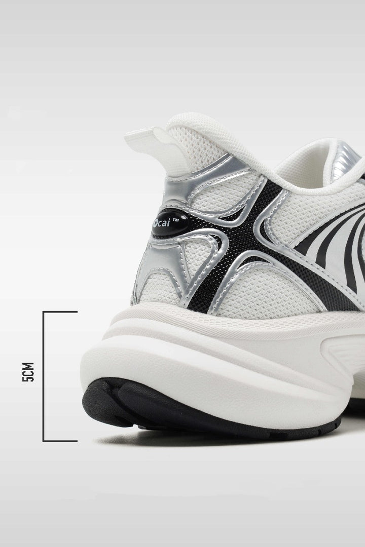Silver White Disk Runtech Sneakers