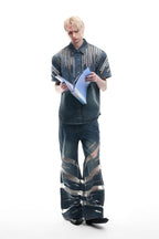 Mesh Panel Denim
