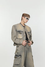 Washed Pockets Jeans