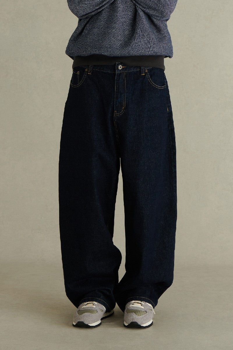 【KIXI】★(UNISEX) Deep Indigo Washing Semi Wide Denim Pants Denim Wide Leg Pant - Dark Indigo – Universal Standard