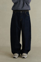 Unwashed Indigo Wide Leg Jeans
