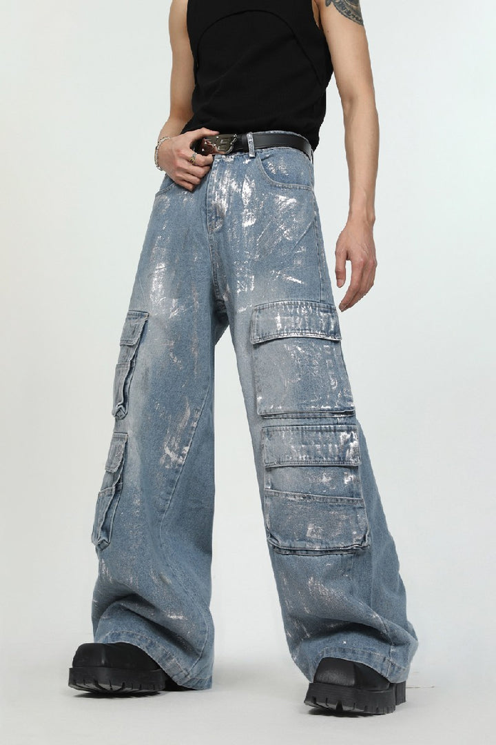 Graffiti Loose Flared Jeans
