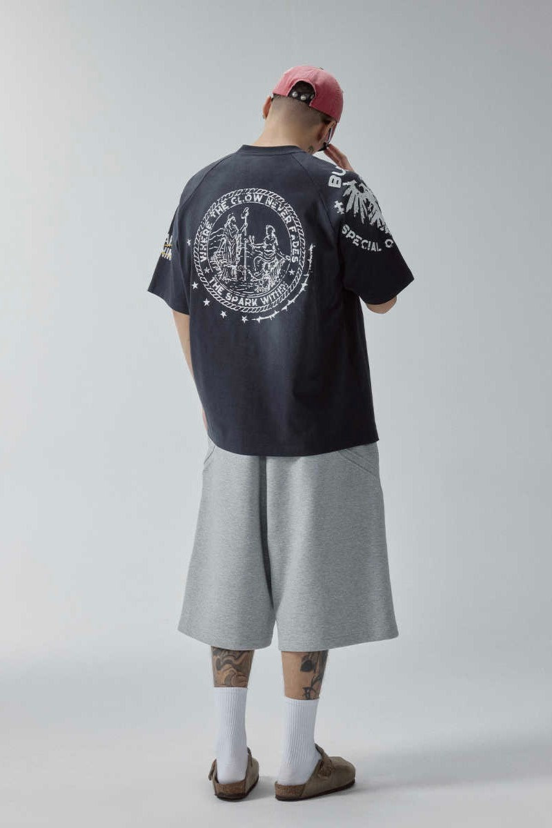 Washed Gradient Raglan T-Shirt