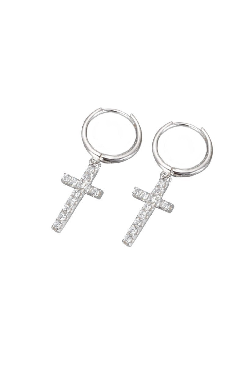 Cross Hoop Hip Hop Earrings