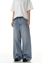 Washed Blue Straight Jeans