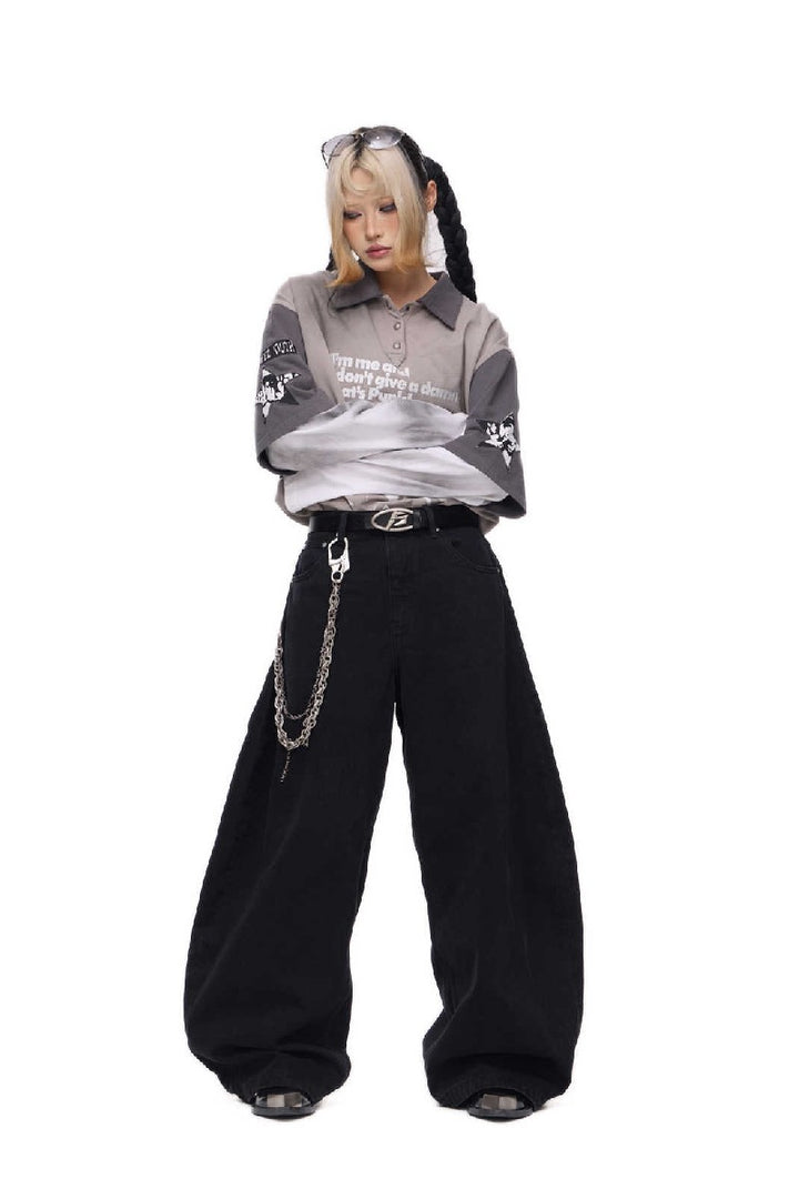 Basic Washed Wide Leg Jeans