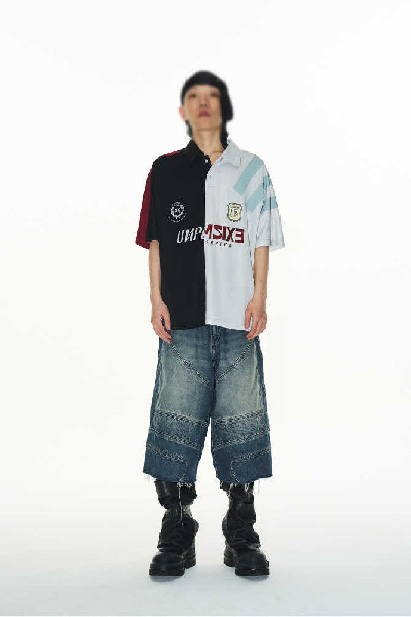 Colorblock Polo Graphic Tee