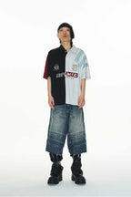 Colorblock Polo Graphic Tee