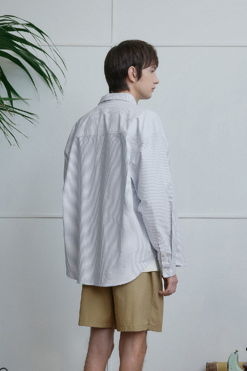 Oxford Striped Casual Loose Fit Shirt