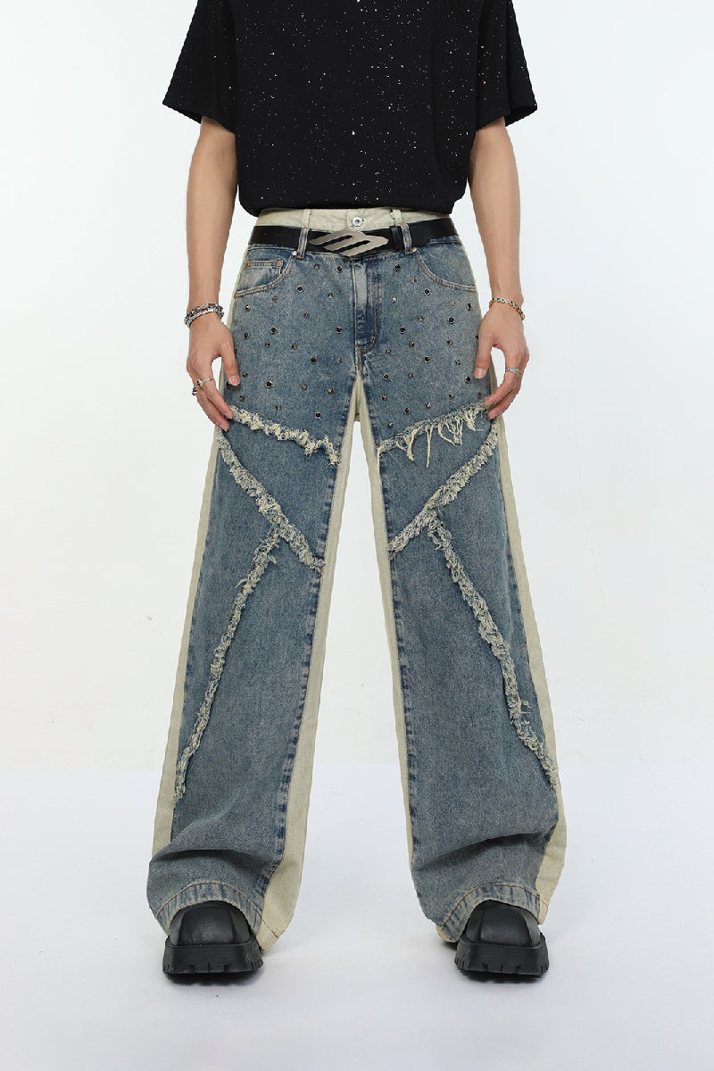 Frayed Studded Jeans