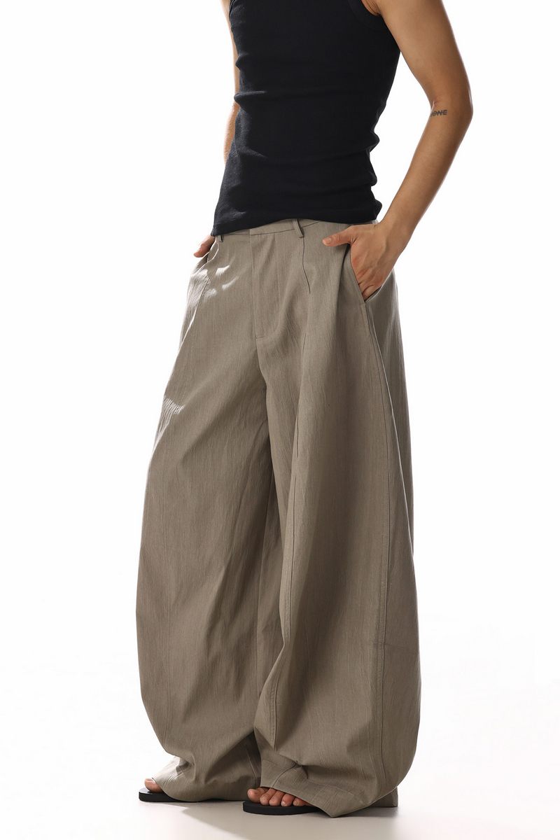 Draped Barrel Leg Pants