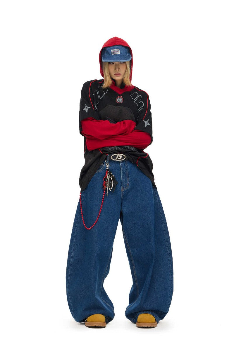 Vintage Wash Blade Leg Jeans