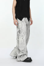 Distressed Cargo Pocket Jeans