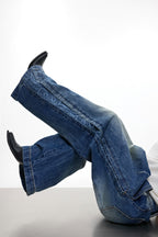 Washed Gradient Embroidered Jeans