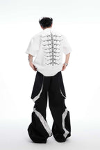 Studded Embroidered Spine Cotton Tee