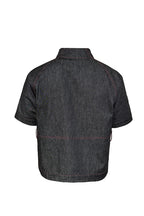 Raw Denim Stand Collar Shirt