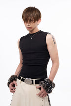 Black Fitted Sleeveless Tank