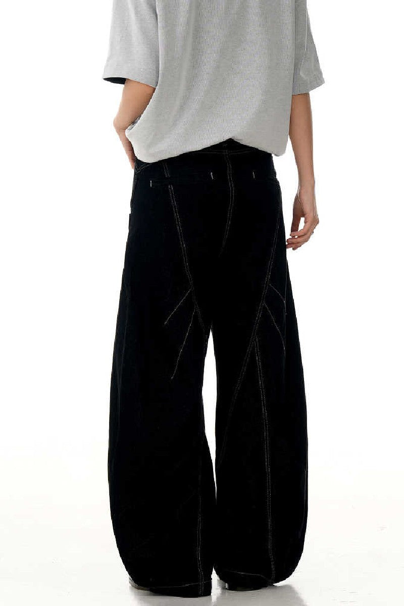 Black Deconstructed Blade Jeans