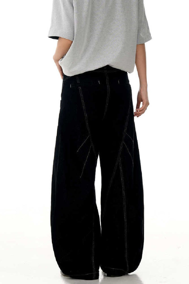 Black Deconstructed Blade Jeans