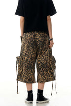 Leopard Print Cargo Jorts