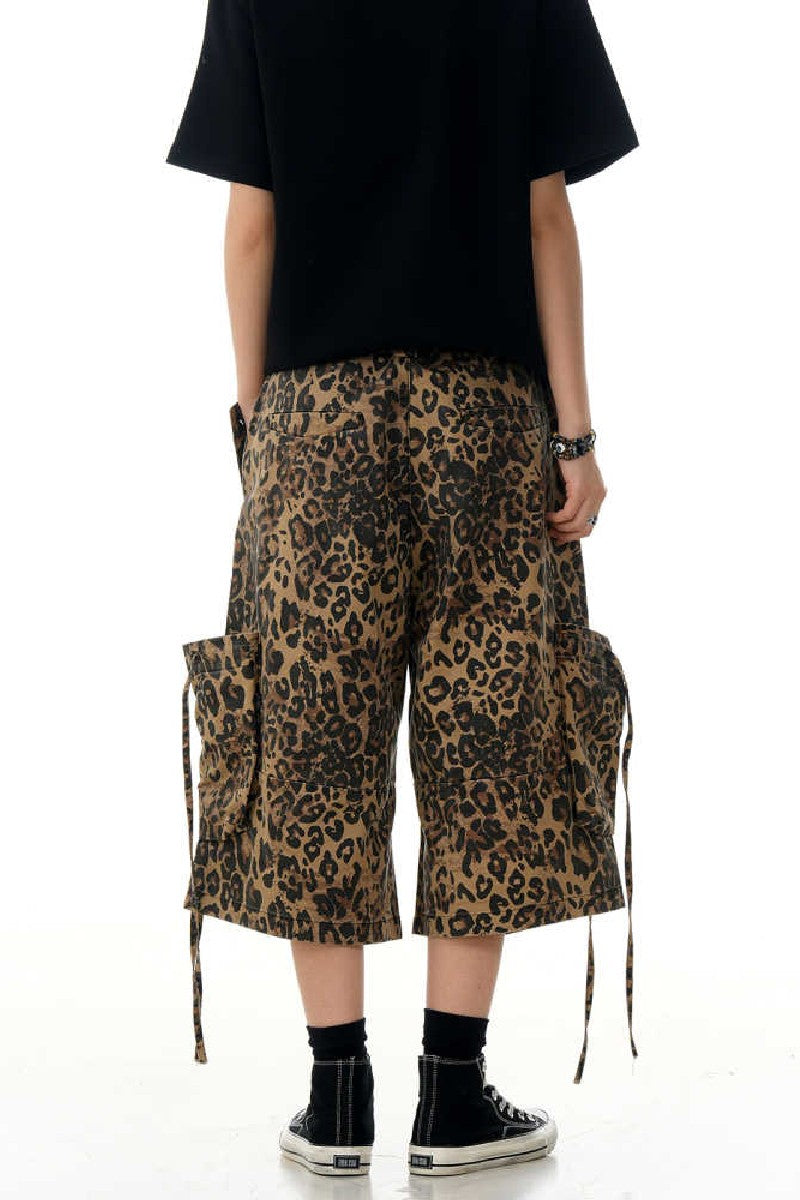 Leopard Print Cargo Jorts
