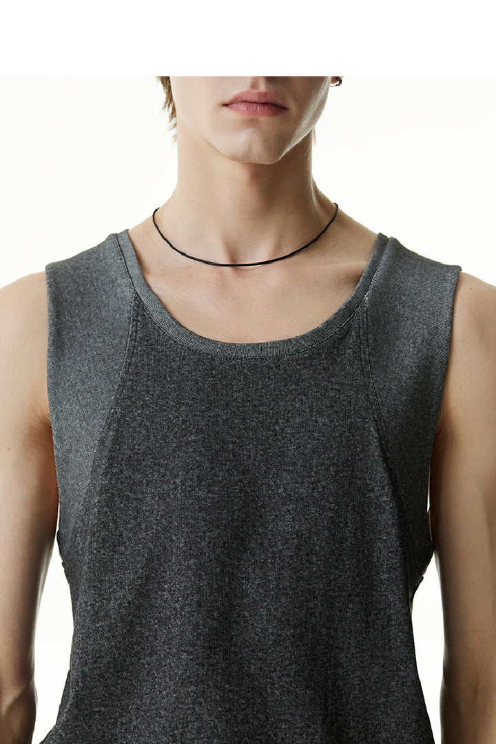 Texture Stitch Loose Sleeveless Tank