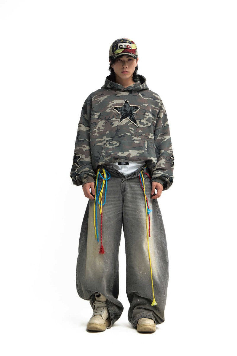 Camo Embroidered Vintage Hoodie
