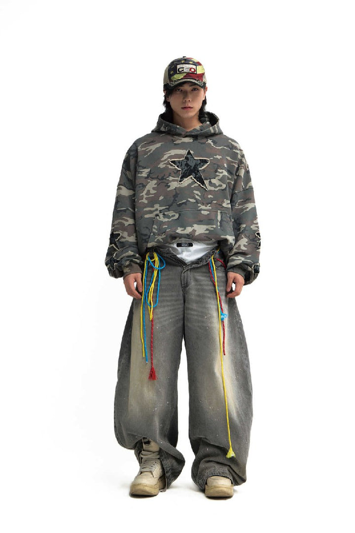 Camo Embroidered Vintage Hoodie