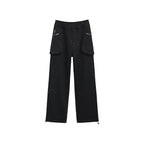 Side Pockets Velvet Straight Pants
