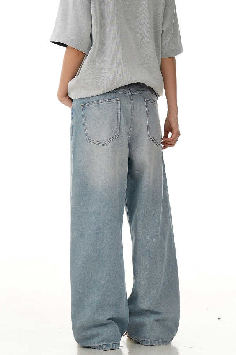 Deconstructed Straight Leg Jeans